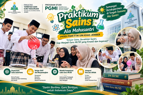 Praktikum Sains ala Mahasantri, Mahasiswa PGMI UIN KHAS Jember Antusias Belajar IPA melalui Eksperimen Sederhana