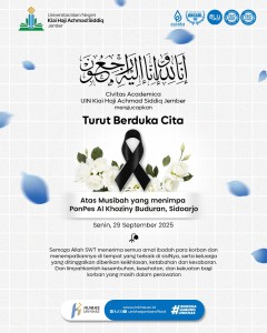 Keluarga Besar Prodi PGMI FTIK UIN KHAS Jember mengucapkan duka cita yang mendalam atas musibah yang